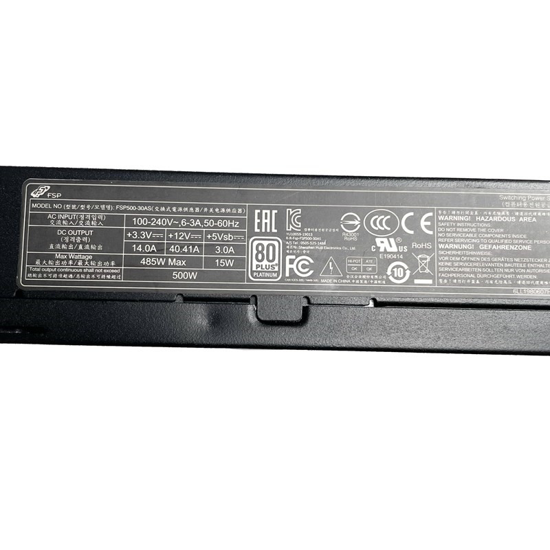 Atx Power Supply 1U Flex 500W - Alimentatore compatto FSP500-30AS 500W Platinum 1U