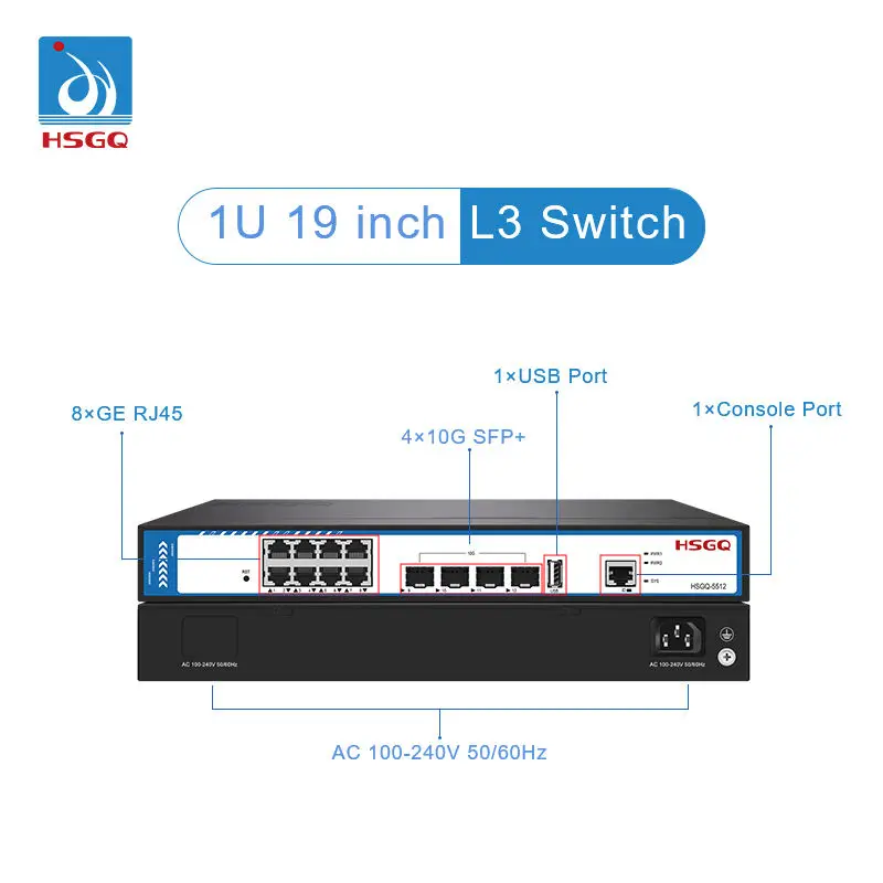 Sfp+ 10G Managed Switch 8 Port - 2026/HSGQ-5512 Switch in Fibra Gestito a