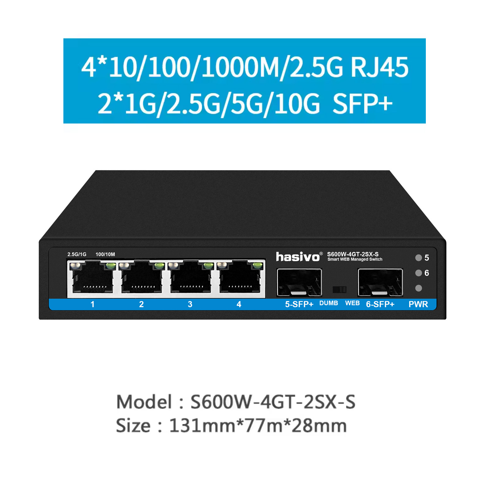 Switch di rete Hasivo 2.5G a 4 - Sfp+ 10G Managed Switch 8 Port recensione e prezzo